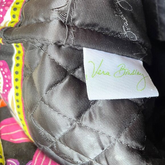 Vera Bradley Tote Bag Magnetic Closure Pirouette Pink Retired Pattern Black Pink - Picture 4 of 7